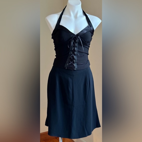 Dana Buchman Black Plain Midi Skirt Zipper In Back SZ P10 Great Condition - Picture 2 of 11